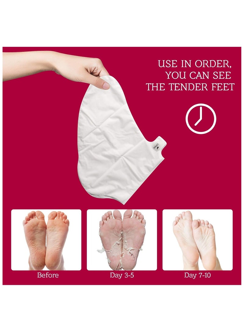 5 Pairs Foot Peel Mask, Exfoliating Callus Peel Booties, Peeling Off Calluses & Dead Skin, Baby Soft Smooth Touch Feet-Men Women (Rose)