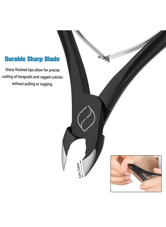 Cuticle Cutters 1/2 Jaw Professional Stainless Steel Cuticle Clippers Nail Cuticle Remover Tool Nail Dead Skin Clipper Black