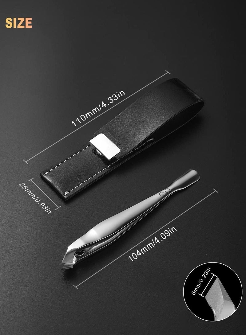 Mini Cuticle Trimmer, Slim Clipper with Pusher, Precise Pointed Tip Clipper, Suitable for Fingernails and Toenails