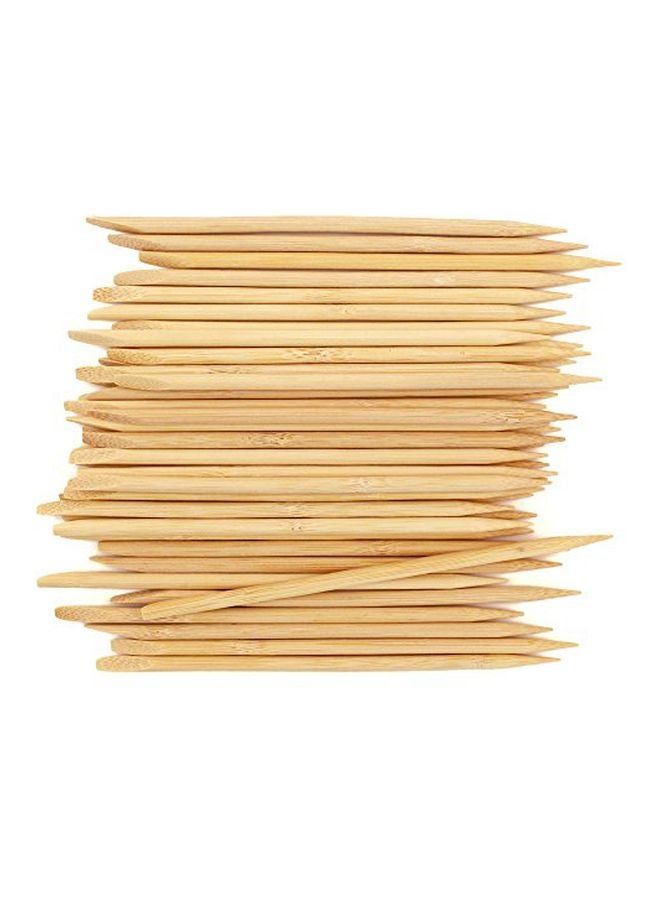 20-Piece Disposable Bamboo Cuticle Stick Beige