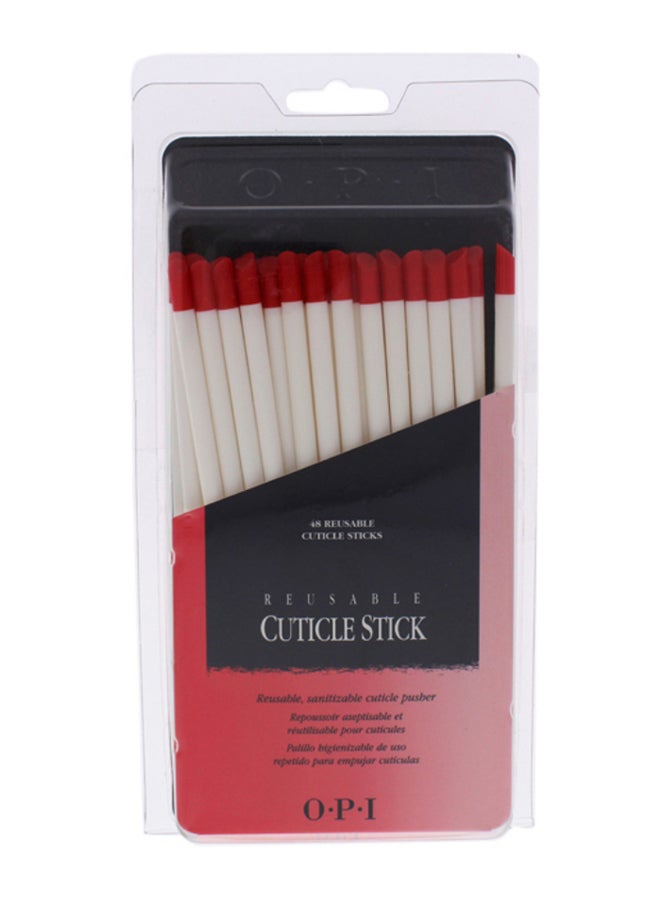 48-Piece Reusable Cuticle Sticks Set White/Red