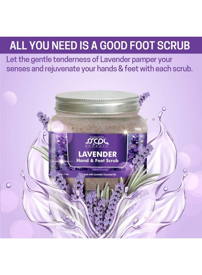 Lavender Hand & Foot Scrub Cream Base Paraben Free With Lavender Essential Oil A Soothing & Relaxing Manicur Detoxification Tan & Dead Skin Removal (150Gms X 2 Pcs) (Pack Of 2)