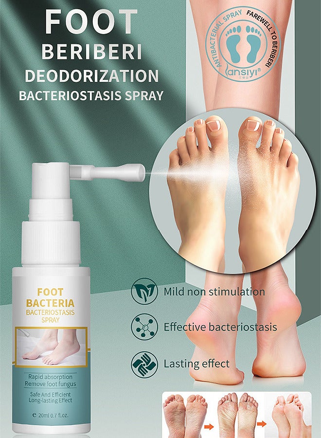 Foot Bacteria Bacteriostasis Spray, Shoe Deodorizer Foot Spray Odor Smell Eliminator Freshener For Athlete Sweat Feet Skin Repair, Natural Ingredients Soothe And Feet Itchy Care Spray