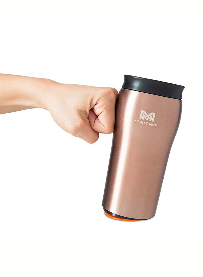 Mighty Mug | The Untippable Mug | Grips When Hit, Lifts for Sips | Insulated Stainless Steel Tumbler | Cupholder Friendly | Gifts for Women Men All | Leakproof | 4 Hours Hot / 24 Cold | 12oz | Rose Gold | 1979D Rose Gold 9x9x22.5cm