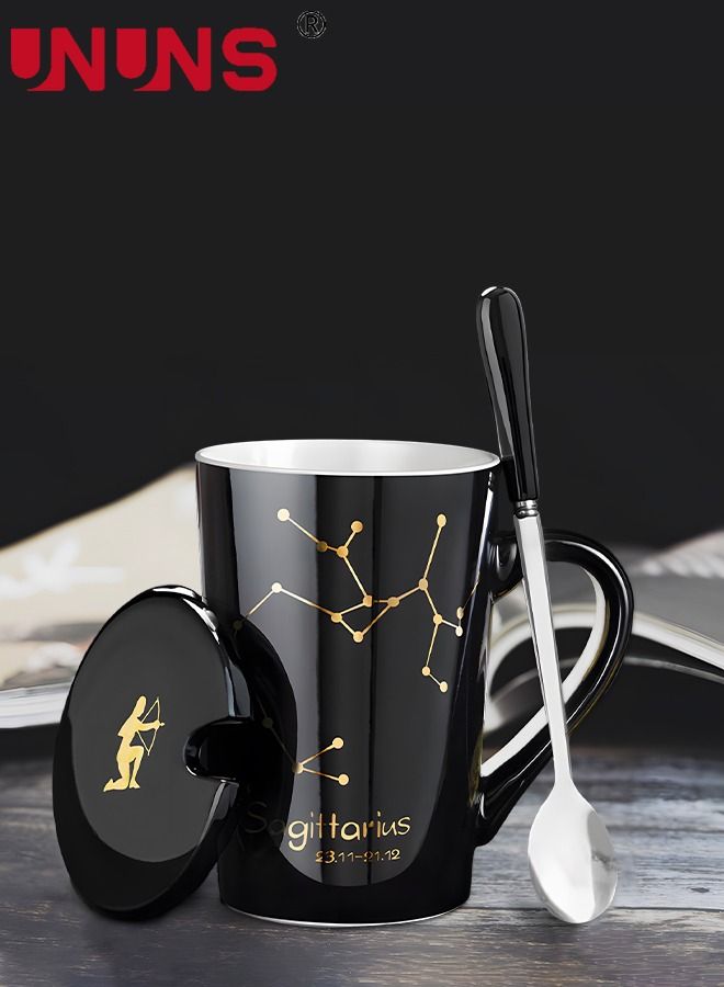 450ML Ceramic Coffee Mug Set- Constellation Drinkware Set Coffee Cups for Birthday Gift - Elegant & Creative Zodiac Tea Cups for Coffee, Tea, Hot Chocolate, Cocoa - Sagittarius