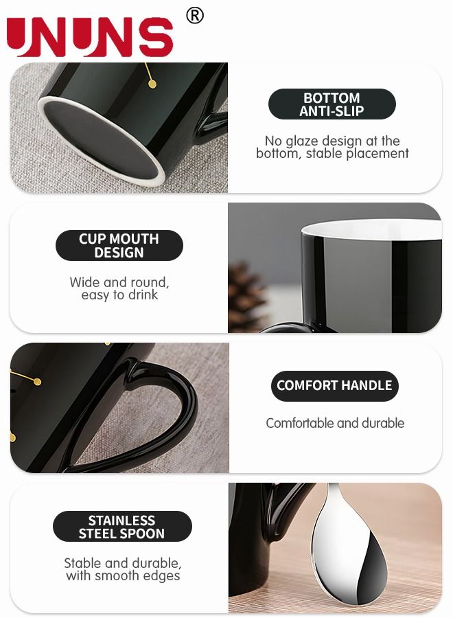 450ML Ceramic Coffee Mug Set- Constellation Drinkware Set Coffee Cups for Birthday Gift - Elegant & Creative Zodiac Tea Cups for Coffee, Tea, Hot Chocolate, Cocoa - Sagittarius