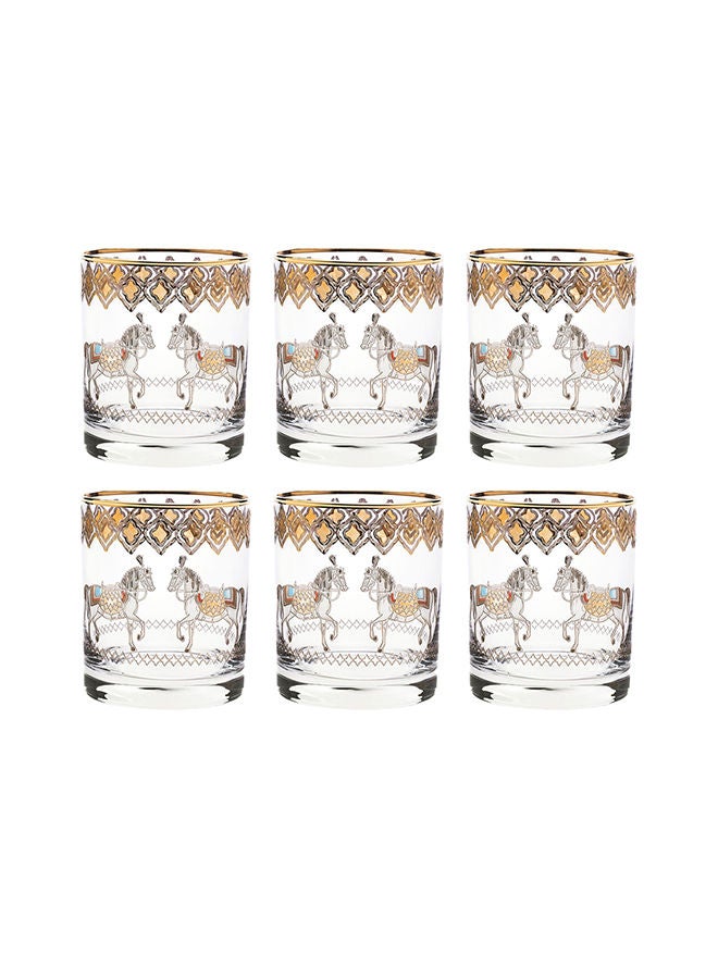 6-Piece Horse Amber Short Drink Glasses