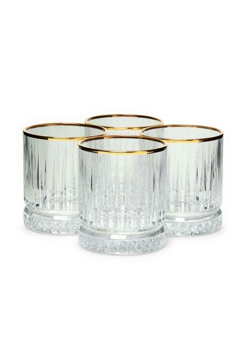 4-Piece Elysia Golden Touch Glass Set, 355 ml Clear