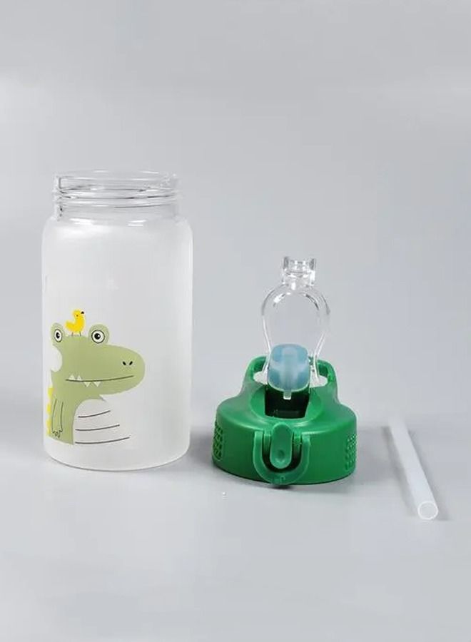 350ml Glass Cute Printing Child Drink Water Bottle