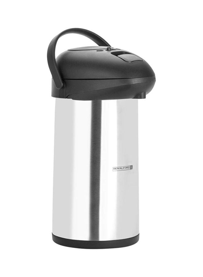 Royalford RF8336 3L Double wall Stainless Steel Vacuum Flask - Coffee Heat Insulated Thermos for Keeping Hot/Cold Retention, Double-Wall for Coffee, Hot Water, Tea, Beverage | Ideal for Commercial & Outings Silver/Black