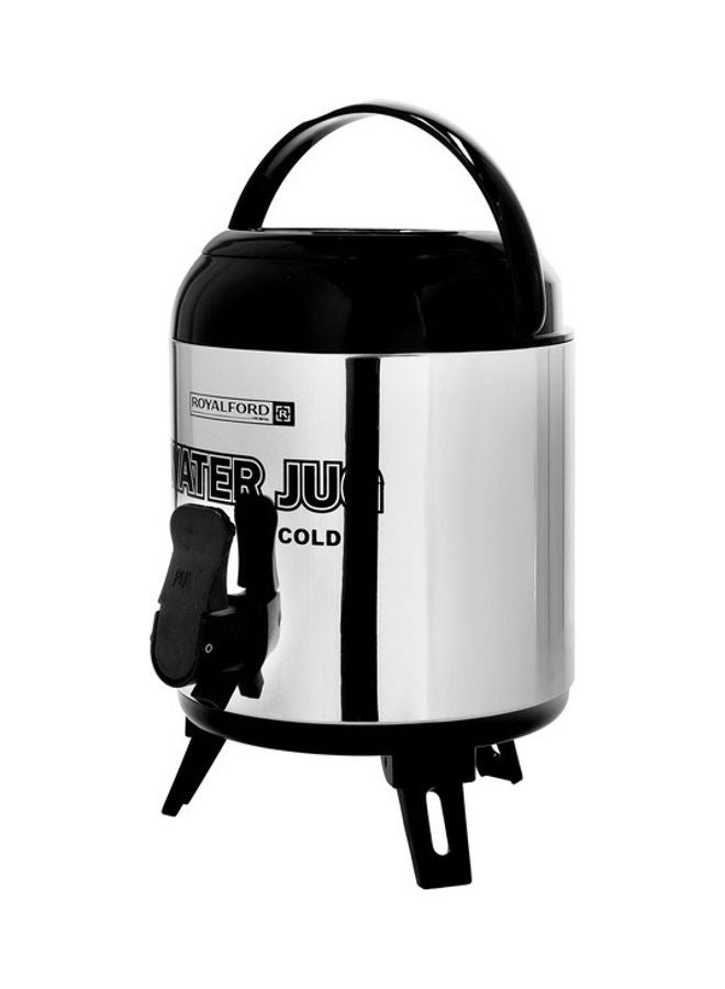 Double Wall Thermos Flask Silver/Black 2.8Liters