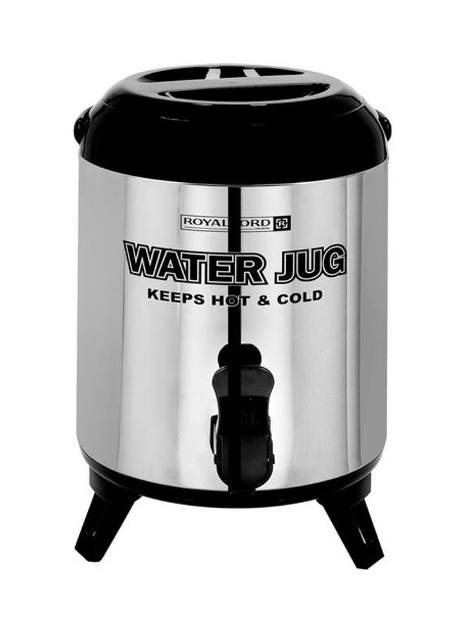 Double Wall Thermos Flask Silver/Black 2.8Liters