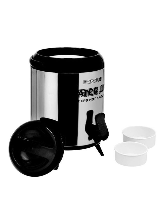 Double Wall Thermos Flask Silver/Black 2.8Liters