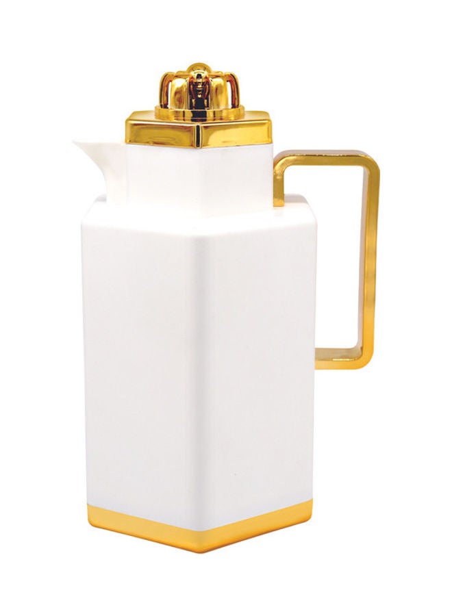 Portable Leak-Resistant Double Wall Vacuum Flask White 1Liters