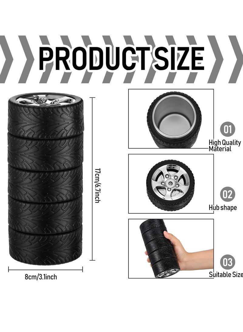 Tyre Water Bottle, Gift for The Mechanic and Car Guy, Unique Stainless Steel Water Bottle, Gift for Man Stainless Steel Coffee Tea Mug with Tool Fork and Spoon