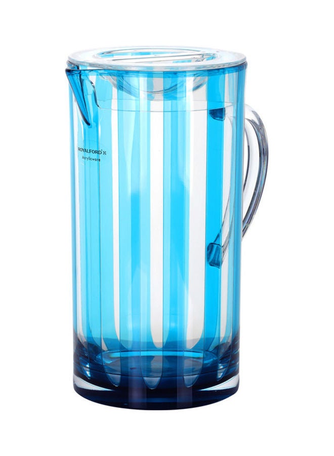 Reem Acrylic 2.4L Water Jug Assorted White Blue Transparent Multicolor 15.7X13.5X25.5Cm Made In Taiwan Blue/White 2.4Liters