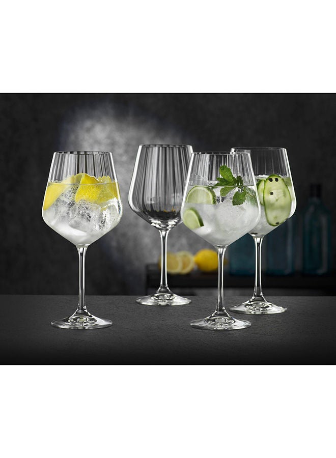 4-Piece Gin and Tonic Crystal Wine Glasses