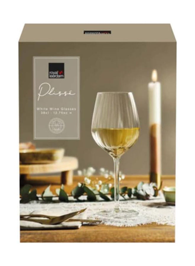 4-Piece Royal Leerdam Plisse White Wine Glass Set 380ml