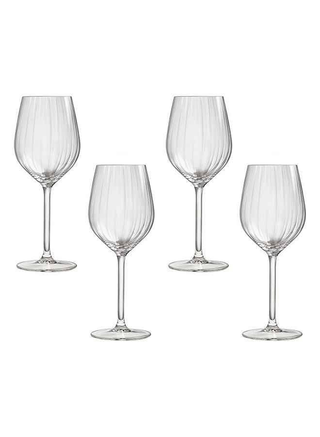 4-Piece Royal Leerdam Plisse White Wine Glass Set 380ml