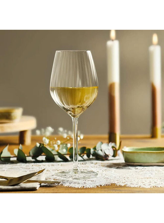 4-Piece Royal Leerdam Plisse White Wine Glass Set 380ml