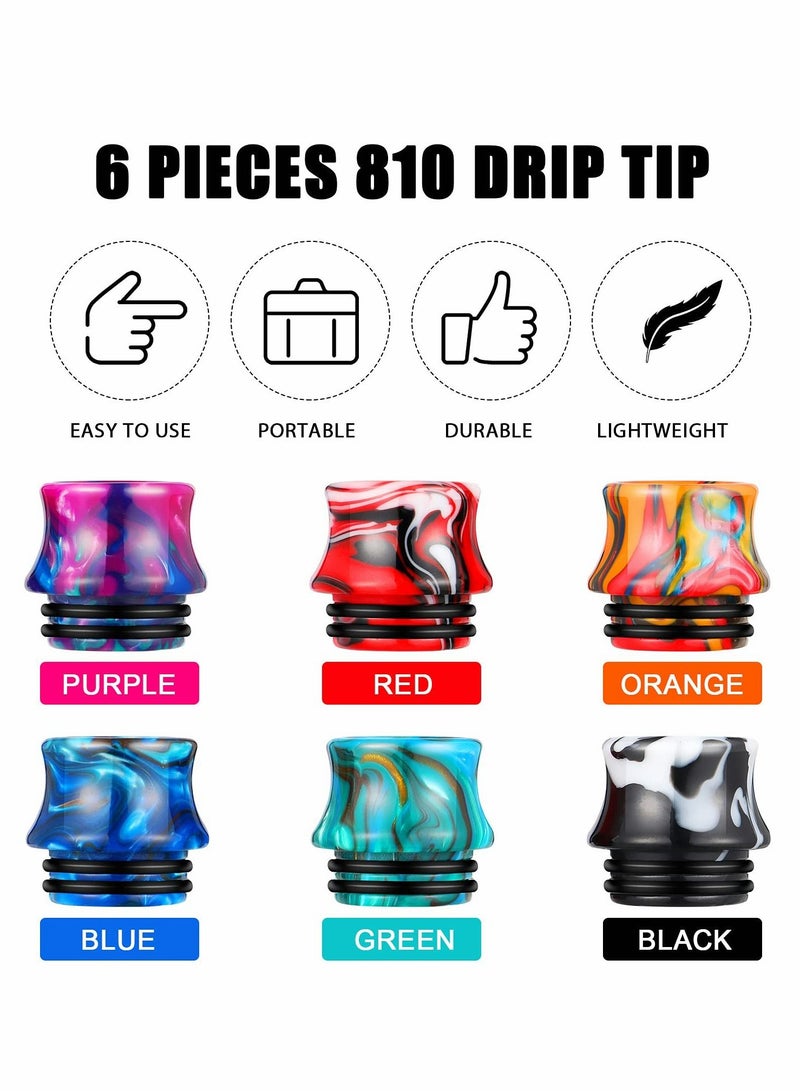 6pcs Drip Tip, 810 Resin Replacement Standard Wide Bore Tip Cover Connector for Ice Maker, Coffee Machine Favors