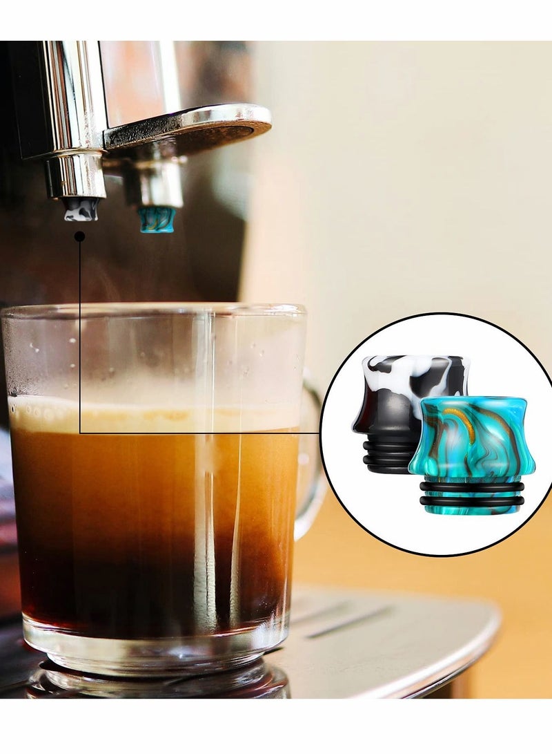 6pcs Drip Tip, 810 Resin Replacement Standard Wide Bore Tip Cover Connector for Ice Maker, Coffee Machine Favors