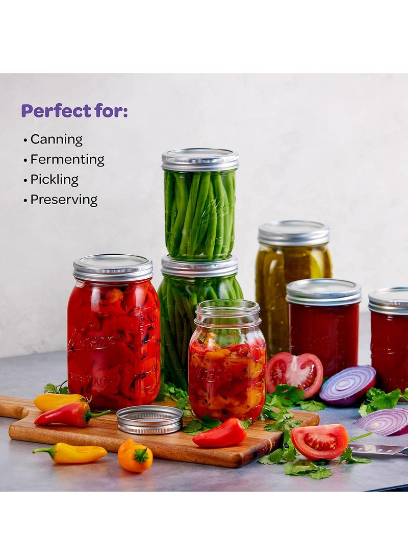 12Pcs Set Wide Mouth Glass Jar For Salads Pickeling Sauces And Food 500Ml