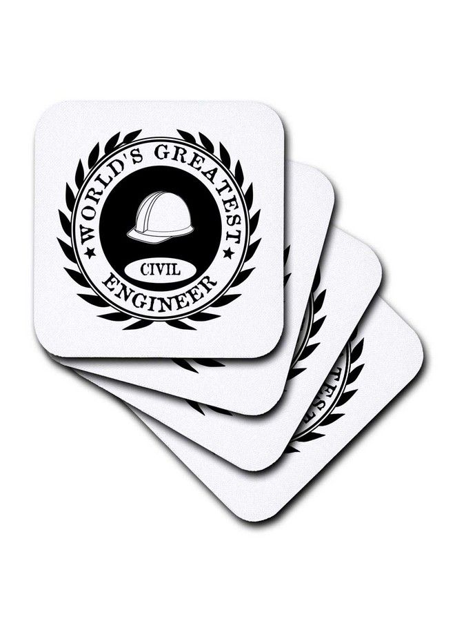 Cst_165010_1 Worlds Greatest Civil Engineer Award Fun Job Pride Work Gifts Black Soft Coaster (Set Of 4)