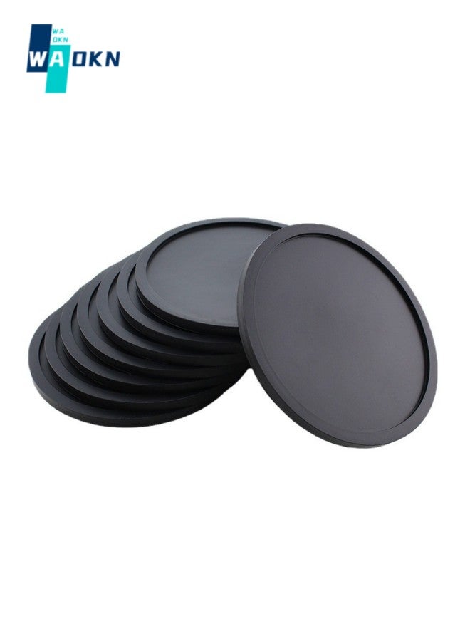 Beverage Coasters Set of 8, Silicone Coasters Tabletop Protection, Suitable for Any Table Type, Wooden, Stone Tables, Dishwasher Safe, Beverage Coasters Fit Any Size Water Glass (Black)