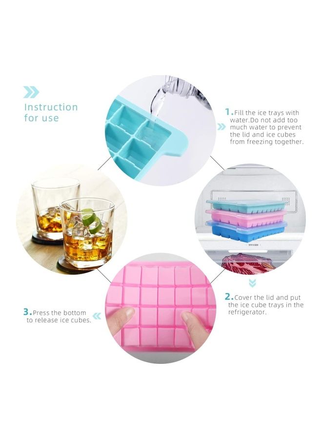 Ice Cube Trays With Lids B115 Multicolour