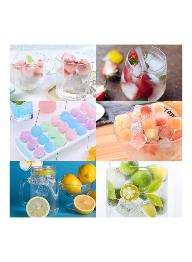 Flexible Silicone Ice Cube Tray Molds With Lids B87 Multicolour