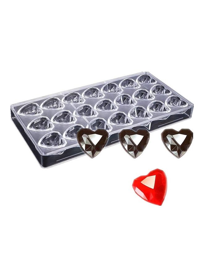 21 Well Diamond Heart Plastic Chocolate Mold Ice Cube Mould B1 Multicolour