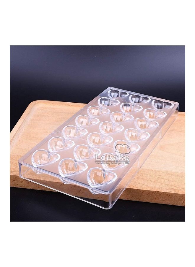 21 Well Diamond Heart Plastic Chocolate Mold Ice Cube Mould B1 Multicolour