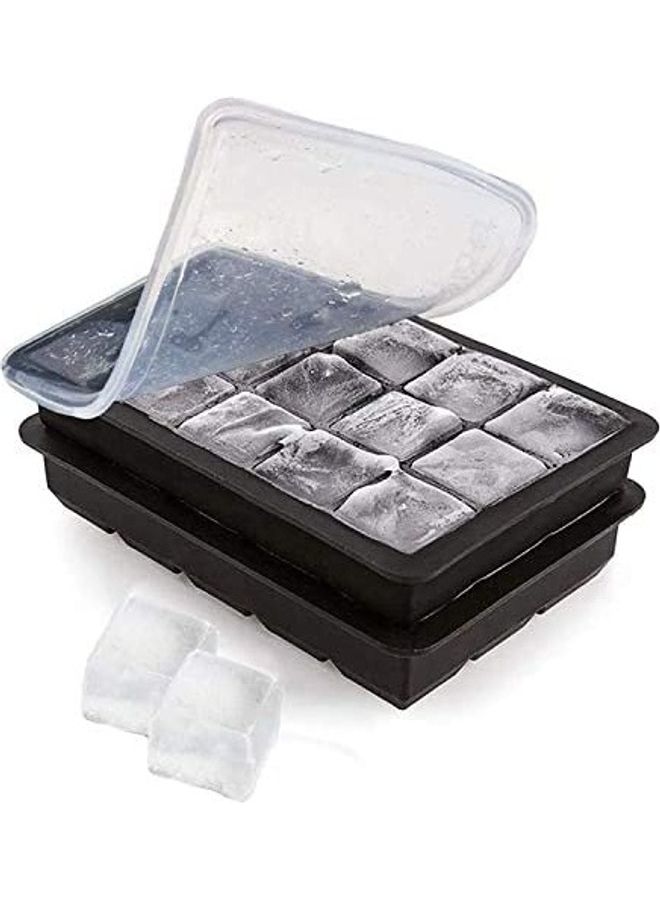 Ice Tray With Lid B38 Black/Clear