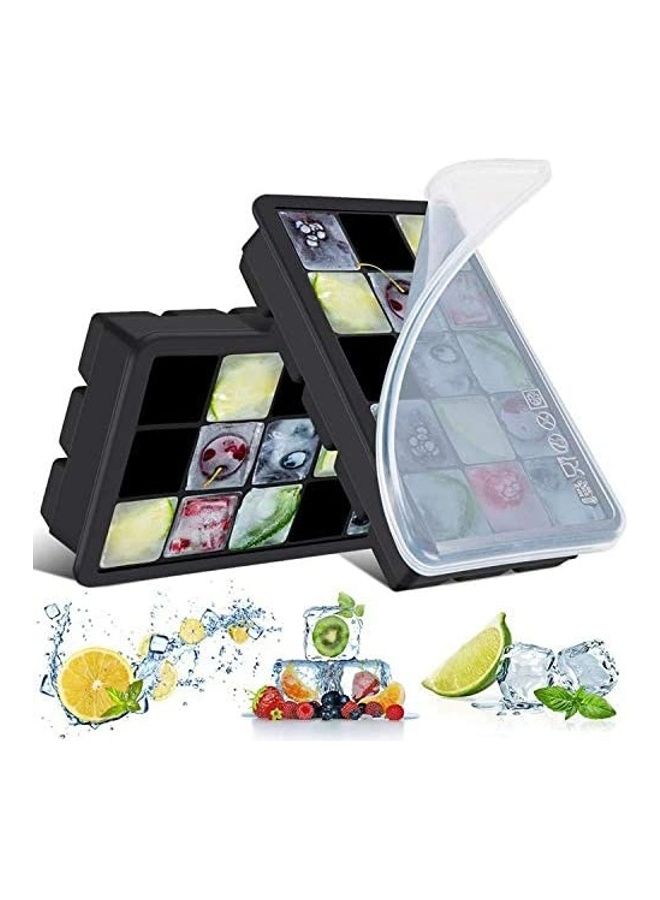 Ice Tray With Lid B38 Black/Clear