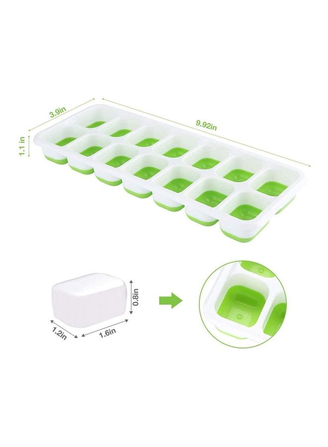 Pack Of 3 Easy-Release And Flexible Ice Cube Trays Green/Blue/White One Size