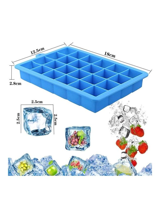 3-Piece Silicone Ice Cube Maker Blue/Red/Green One Size