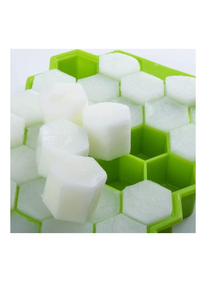 2-Piece Silicone Ice Cube Tray Set With Plastic Lids Green One Size