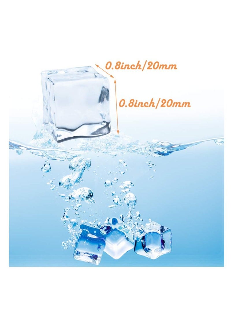 100 Pcs 20MM Reusable Plastic Ice Cubes,Clear Acrylic Fake Cubes,Artificial Square Crystal Cubes for Photography Props Home Decoration Wedding Centerpiece Vase Fillers