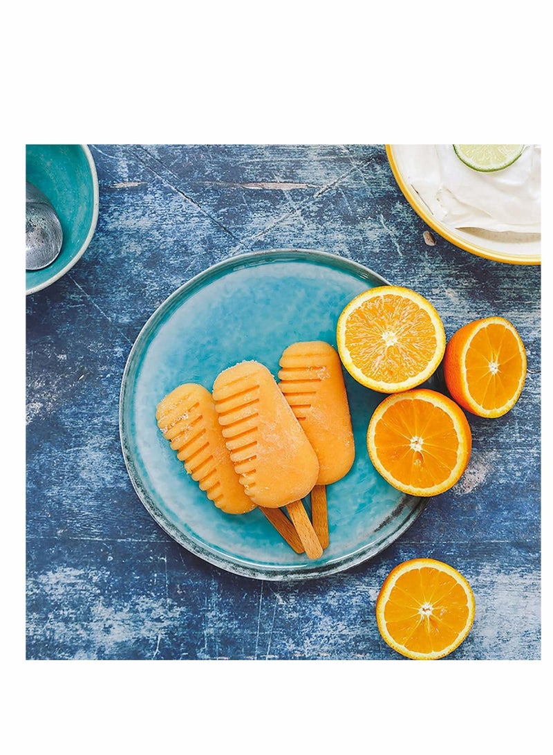 2 Pack Popsicle Molds, 4 Cavities Homemade Ice Pop Molds Silicone for Kids, DIY with 50 Wooden Sticks