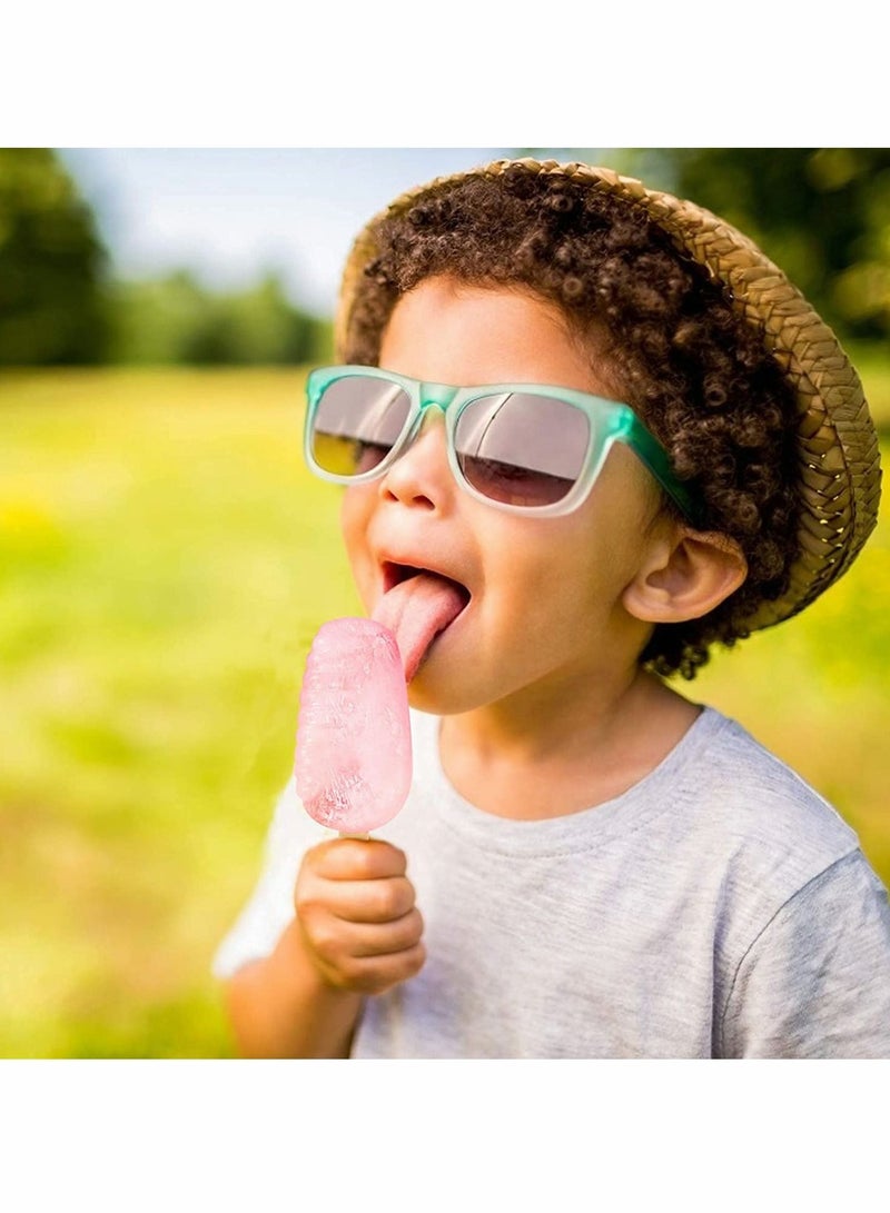 2 Pack Popsicle Molds, 4 Cavities Homemade Ice Pop Molds Silicone for Kids, DIY with 50 Wooden Sticks