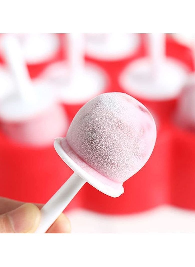Mini Pop Molds, Reusable Silicone Ice 9 Miniature Popsicle Molds With Sticks and Drip Guards, Easy-Release BPA-free