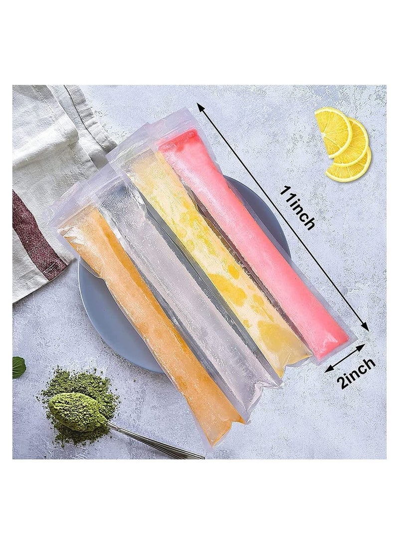 200 Pcs Popsicle Bags, Disposable Molds Ice Pop Mold Bags with Silicone Funnel, for DIY Healthy Snacks, Yogurt, Juice and Fruit Smoothies