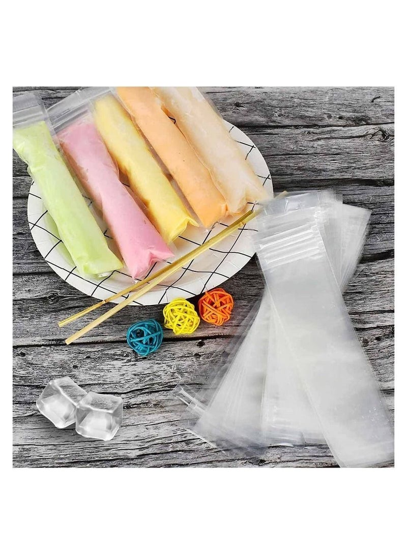 200 Pcs Popsicle Bags, Disposable Molds Ice Pop Mold Bags with Silicone Funnel, for DIY Healthy Snacks, Yogurt, Juice and Fruit Smoothies