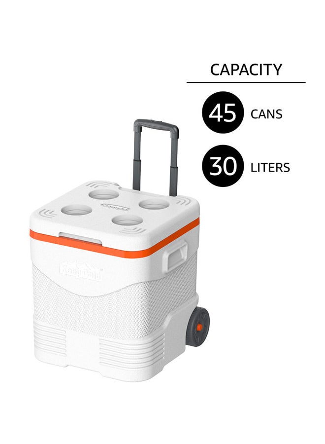 Keepcold Trolley Icebox With Wheels White 30.0Liters