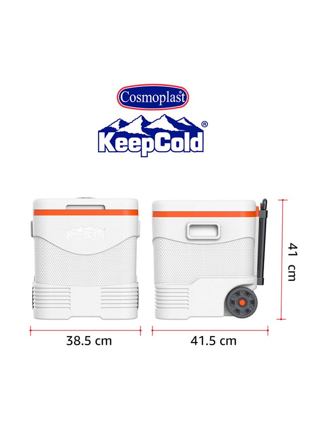 Keepcold Trolley Icebox With Wheels White 30.0Liters