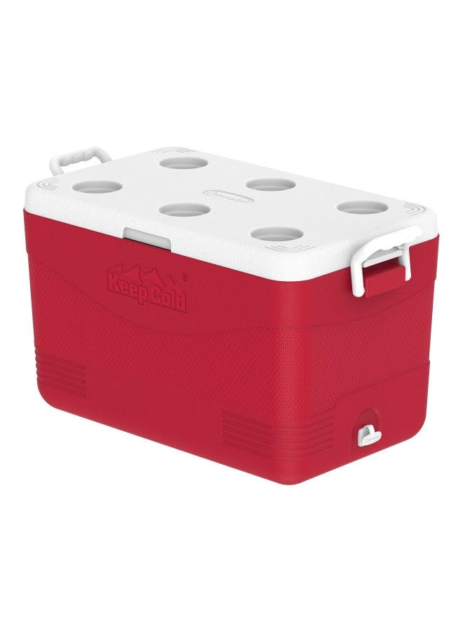 60-Liter KeepCold Picnic Icebox Red/White