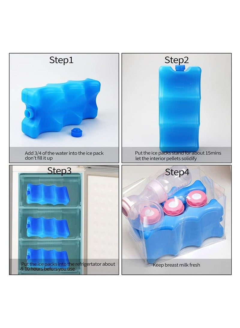 2Pcs Ice Pack for Seafood Preservation Food Preservation Beverage Refrigeration Wavy Outline Keeps Milk Fresh Long Lasting Reusable Cool Packs for Camping Picnic