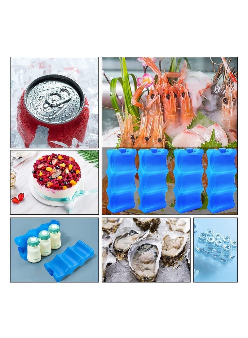 2Pcs Ice Pack for Seafood Preservation Food Preservation Beverage Refrigeration Wavy Outline Keeps Milk Fresh Long Lasting Reusable Cool Packs for Camping Picnic
