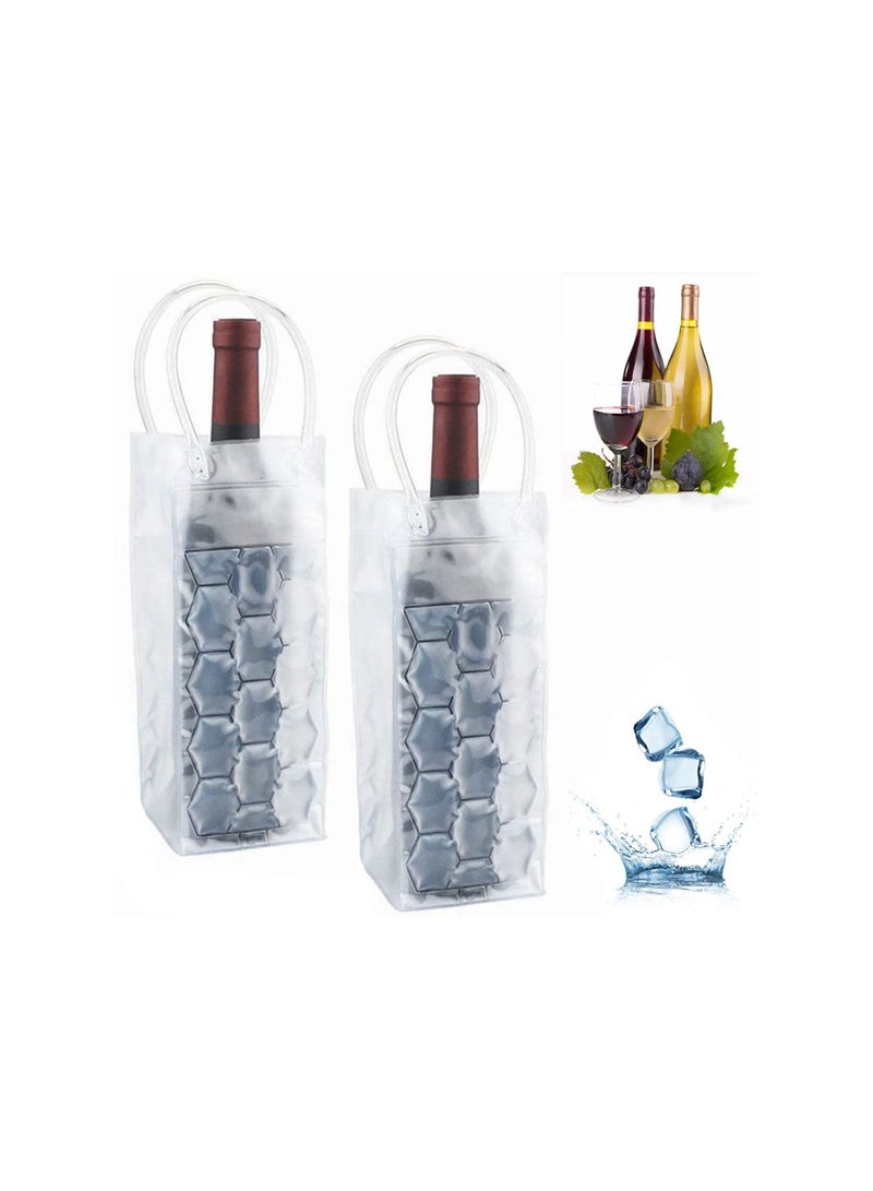 Ice Wine Bag, Wine Chiller, Cooler Refrigerator, Wine Bottle Chiller Cooler for Red White Champagne or Sparklingo, Gel Cooling Holder Freestanding Carrier Chilling Travel Beverage Beer(2 Packs)